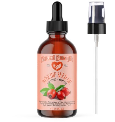 SALE 4oz Rosehip Seed Oil 100 Pure and Natural ColdPressed Unrefined Organic Moisturizer for Skin and Hair  Includes Pump  Dropper