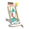 LondonKate Kids Wooden Play Pretend Cleaning Kit  Cleaning cart with Pretend Vacuum Broom and Mop Pink