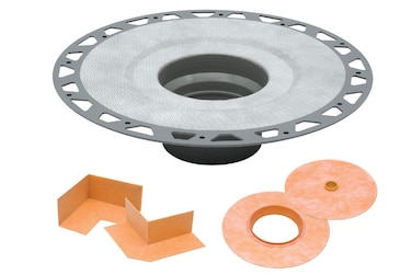 Schluter KerdiDrain PVC Shower Flange Kit with Preformed Waterproofing Corners  Ideal for New and Renovation Projects  2Inch Outlet Easy Installation  KD2FLKPVC