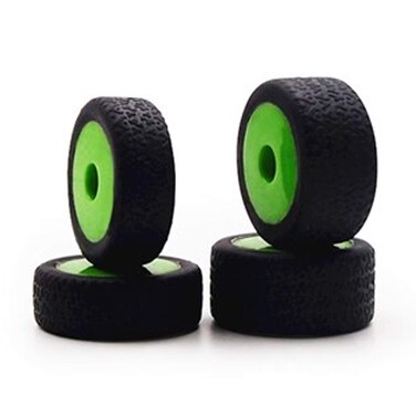 Carisma 15638 GT24B Tires Mounted 4 Green Wheels Replacement Parts