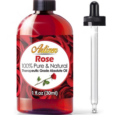 Artizen Rose Essential Oil Therapeutic Grade  Huge 1oz Bottle  Perfect for Aromatherapy Relaxation Skin Therapy  More  Rose Oil Essential