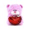 Plushland Qbeba Teddy Bear Stuffed Animal 6 Inches Cute Love Valentines Day or Christmas Surprise for Boys and Girls  Plush Squeezable Size Pink Teddy Bear wRed Sequin Heart