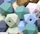 48PCS 20mm08 Painted Geometric Wooden Spacer Beads Unfinished Wood Loose Beads Ball for DIY Art  Craft Project and Jewelry Making 8 Colors Geometric Beads