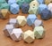 48PCS 20mm08 Painted Geometric Wooden Spacer Beads Unfinished Wood Loose Beads Ball for DIY Art  Craft Project and Jewelry Making 8 Colors Geometric Beads