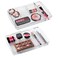 mDesign Expandable Makeup Organizer for Bathroom Drawers Vanities Countertops Organize Makeup Brushes Eyeshadow Palettes Lipstick Lip Gloss Blush Concealer  Adjustable Width 2 Pack  Clear