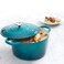 CrockPot Artisan Round Enameled Cast Iron Dutch Oven 5Quart Teal Ombre