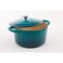 CrockPot Artisan Round Enameled Cast Iron Dutch Oven 5Quart Teal Ombre