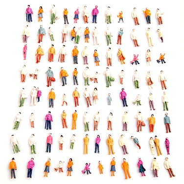 100 Pcs HO Scale Models People Set Liangxiang 1100 Scale DIY Resin Colorful Painted Mixed Seated and Standing People Figures Models Train Park Street Passengers Sitting Pose  HO TT 100 PCS