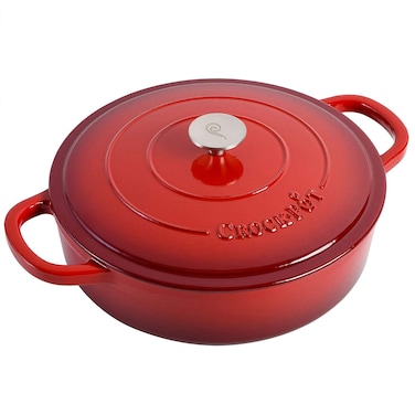 CrockPot Crock Pot Artisan Enameled Cast Iron Braiser WLid 5 Quart Scarlet Red