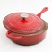 Crock Pot Artisan 35 Quart Enameled Cast Iron Deep Saut Pan Scarlet Red