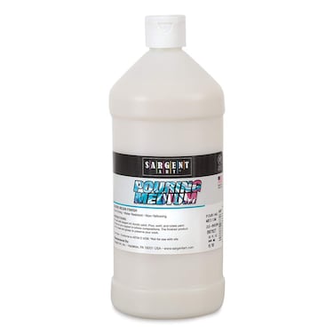 Sargent Art Pouring Acrylic Medium 32 oz Pouring Medium Gloss Resin Finish Quick Drying Water Resistant Non Yellowing Random color