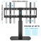 FITUEYES Universal TV StandBase Tabletop TV Stand with Wall Mount for 32 to 65 inch Flat Screen 3 Level Height Adjustable Heavy Duty Tempered Glass Base Holds up to 110lbs Screens TT107001GB