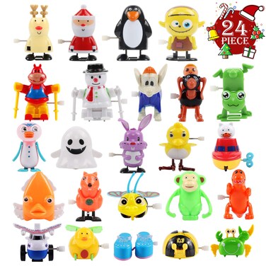 FUNNISM 24 Pieces Assorted Windup Toys for Kids Party Favors Childrens Birthdays Gifts Goodie Bags Prizes