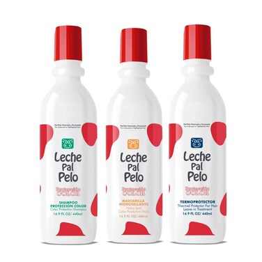 Leche Pal Pelo Proteccion Color For Colourd or Highlighted Hair Hidro Seal Leavein Treatment  Para Cabello Tinturado y Procesado 149oz440ml SetKit 149440 x3