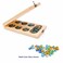 Mancala Board Game Set with Folding Wooden Board  Multi Color Glass Stones Portable Travel Board Game for Kids and Adults