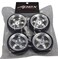 Apex RC Products 110 OnRoad 12mm Chrome 5 Spoke Wheels V Tread Rubber Tires Set of 4 5005
