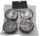Apex RC Products 110 OnRoad 12mm Chrome 5 Spoke Wheels V Tread Rubber Tires Set of 4 5005