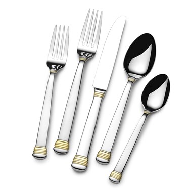 St James St James Capitol Dome Gold Accent 1810 Stainless Steel 65piece Flatware Set