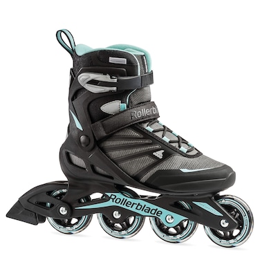 Rollerblade Zetrablade Womens Adult Fitness Inline Skate Black and Light Blue Performance Inline Skates