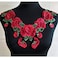 Red Rose Lace Fabric Dress Applique Motif Blouse Sewing Trims DIY Neckline Collar Costume Decoration Accessories