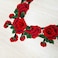 Red Rose Lace Fabric Dress Applique Motif Blouse Sewing Trims DIY Neckline Collar Costume Decoration Accessories