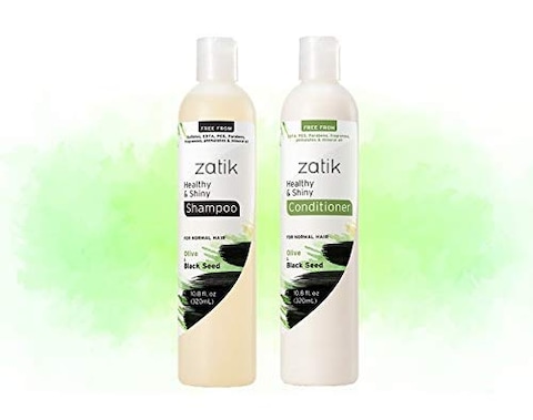 Zatik Naturals  Healthy and Shiny Shampoo with Olive and Black Seed  Vegan Toxic free Volumizing Safe for Color Treated hair 108 fl oz 320 mL