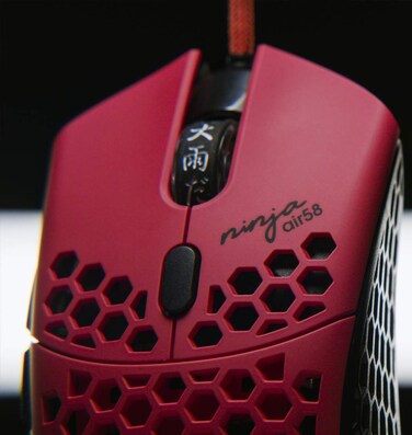 Finalmouse x Ninja Air58  Cherry Blossom Red Weighs Only 58 Ounces Ultralight