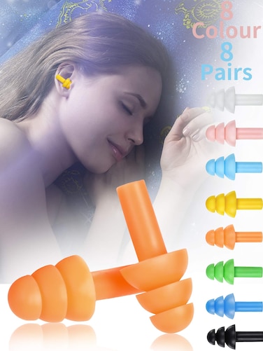 Swimming Earplugs Waterproof Ear Plugs Silicone Noise Cancelling Earplugs with Storage Boxes for Sleeping Swimming Color Set 2 8 Pairs
