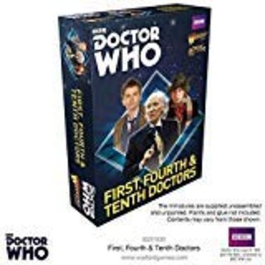 Doctor Who First Fourth  Tenth Doctors for Exterminate The Miniatures Game