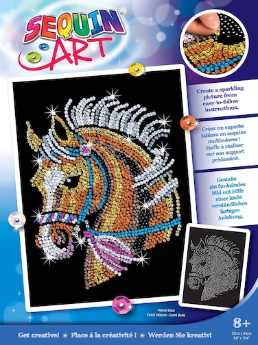 Sequin Art Blue Horse Sparkling Arts and Crafts Kit Creative Crafts for Adults and Kids