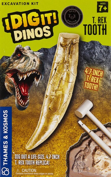 Thames  Kosmos I Dig It Dinos  T Rex Tooth Excavation  Science Kit  Dinosaur Toy  Excavate A Giant Tyrannosaurus Rex Dinosaur Tooth  Oppenheim Toy Portfolio Platinum Award Winner