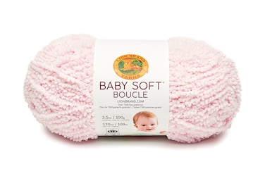 Lion Brand Yarn Baby Soft Boucle Yarn Ballet Pink