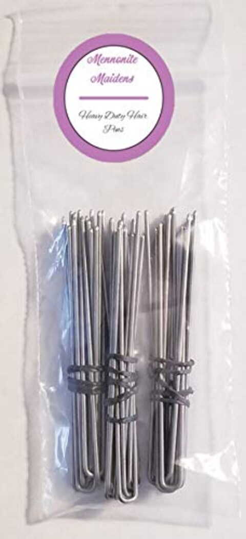 3 Pack Heavy Duty U Shape Amish Hair Pins Snagless 3 Inch Straight Silver