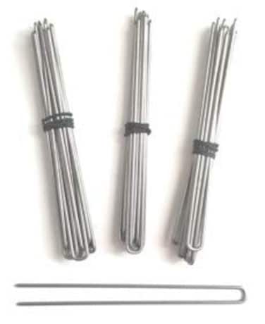 3 Pack Heavy Duty U Shape Amish Hair Pins Snagless 3 Inch Straight Silver