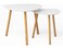 BAMEOS Bamboo Nesting Triangle End TableSet of 2 Coffee Table Modern Minimalist Side Table for Living Room Balcony in White
