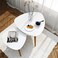 BAMEOS Bamboo Nesting Triangle End TableSet of 2 Coffee Table Modern Minimalist Side Table for Living Room Balcony in White