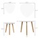 BAMEOS Bamboo Nesting Triangle End TableSet of 2 Coffee Table Modern Minimalist Side Table for Living Room Balcony in White