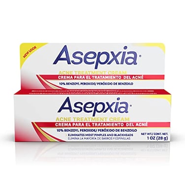 Asepxia Acne Spot Treatment Cream for Pimples and Blackheads with 10 Benzoyl Peroxide 1 ounce White GEN00669