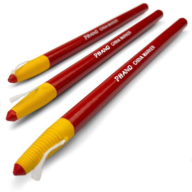 Dixon Peel Off China Markers Chinagraph Pencil  Non Toxic  Set of 3  Red