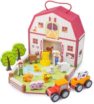 New Classic Toys Farm House Playset Educational Toys and Color Perception Toy for Preschool Age Toddlers Boys Girls 10851