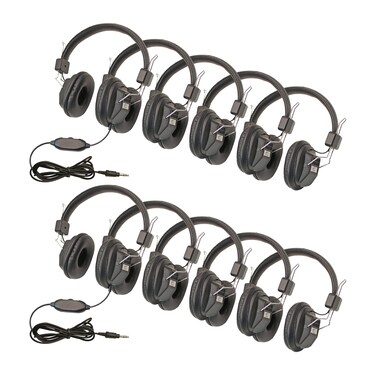 Califone 1534BK Child Size Headsets Black Set of 10