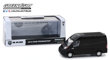 Greenlight 86153 1 43 2018 Ram Promaster 2500 Cargo High Roof  Brilliant Black  New Tooling DieCast Vehicle