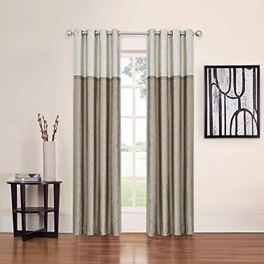 ECLIPSE Arno Modern Blackout Thermal Grommet Window Curtain for Bedroom or Living Room 1 Panel 52 x 95 Latte