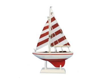 Hampton Nautical Red Striped Pacific Sailer 9