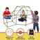 Construction Fort Building Kit 85 Pieces and Storage Bag  Build Castles Tunnels Tents Rocket Creativity and Teambuilding  Great Discovery of Manual Skills Orange Yellow