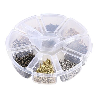 Small Nail Small Hinge Multipurpose DIY Wood Screw Nail Set Gold Silver Bronze 1x6mm  003x023 1x8mm  003x031 1x10mm  03x039 1600pcs