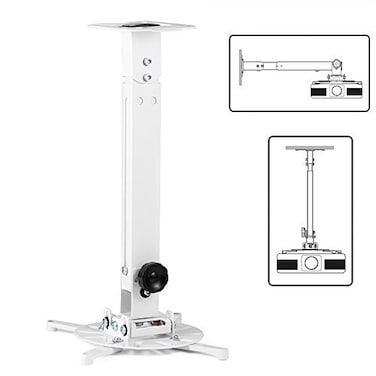 TNP Universal Projector Mount Drop CeilingWall  LCDDLP Video Projection Mount Bracket Holder Plate with Telescoping Arm Extension Pole Tilt  Swivel Adjustable Bracket White