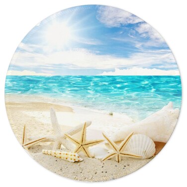 Knocent Mouse PadAnti Slip Rubber Round Mousepads Desktops Gaming Mouse Mat Customized Designed for Home and Office79 x 79inches Beautiful Beach