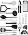 Home Hero Silicone Spatula Kitchen Utensils Set  Stainless Steel  Nylon Cooking Utensils Set  BPA Free Spatulas Silicone Heat Resistant Kitchen Gadgets Kitchen Essentials 25 Pcs  Black