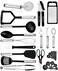 Home Hero Silicone Spatula Kitchen Utensils Set  Stainless Steel  Nylon Cooking Utensils Set  BPA Free Spatulas Silicone Heat Resistant Kitchen Gadgets Kitchen Essentials 25 Pcs  Black